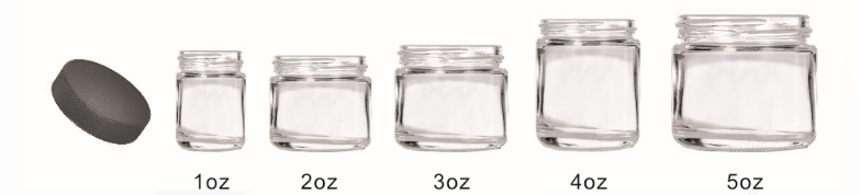 screw lid Clear round glass jar 2oz 3oz