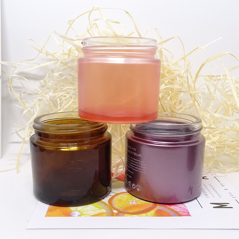 screw lid cosmetic packaging empty container round 30g 30ml eye face cream glass jar
