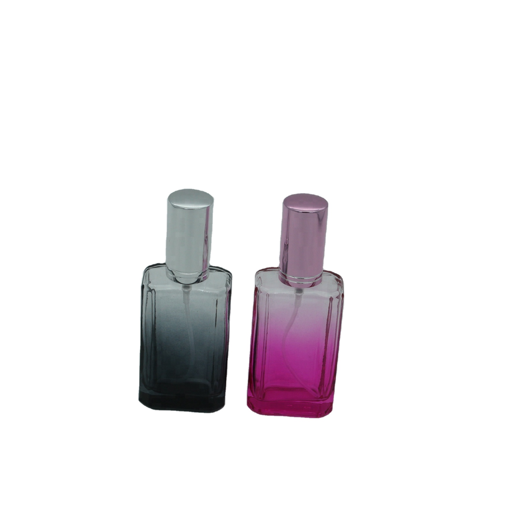 screw neck 50ml perfume glass bottle with 18/415 aluminium sprayer and cap