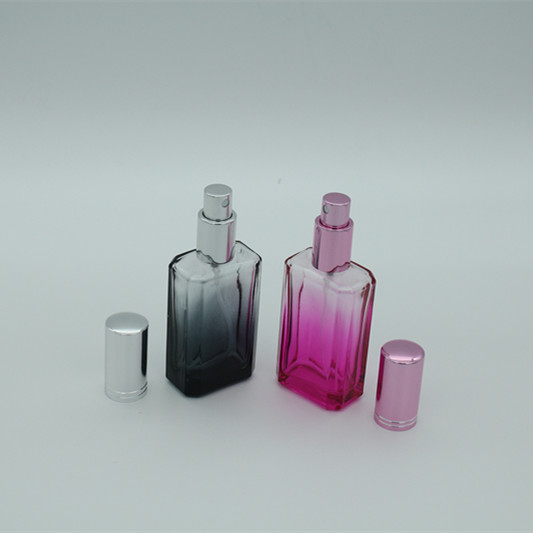 screw neck 50ml perfume glass bottle with 18/415 aluminium sprayer and cap
