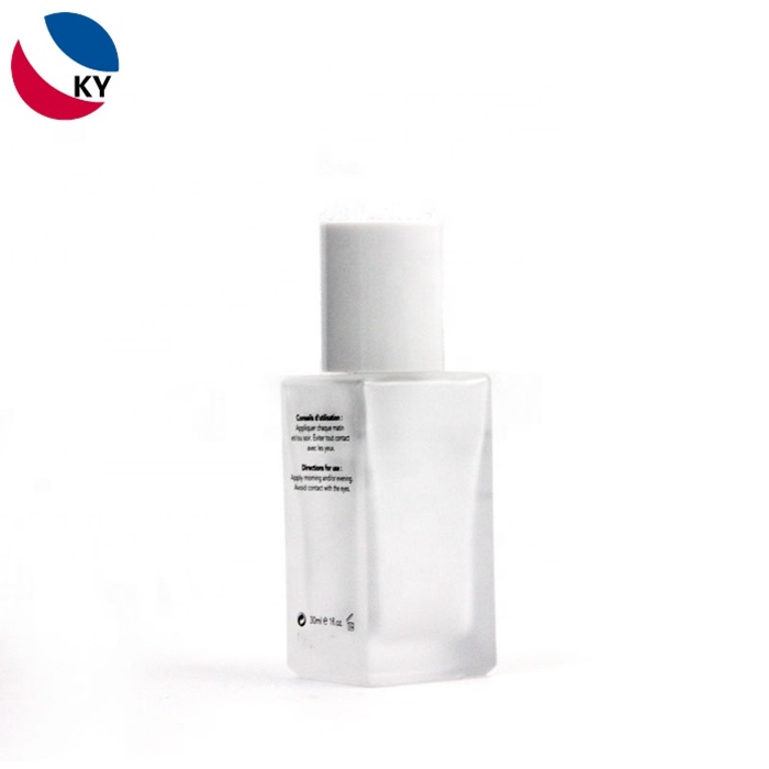 serum Foundation liquid 30ml frosted square Glass Bottle skincare cosmetic packing