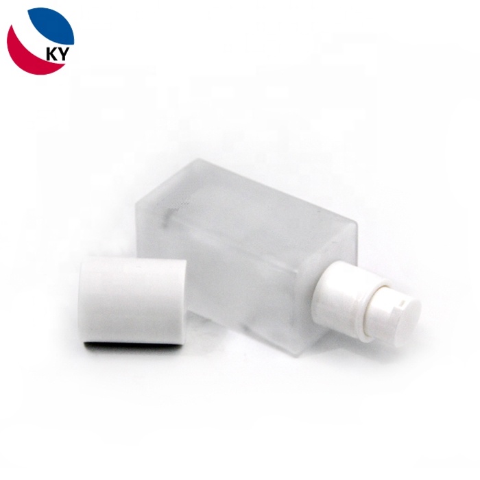 serum Foundation liquid 30ml frosted square Glass Bottle skincare cosmetic packing