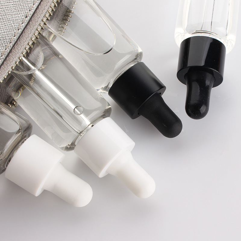 serum cosmetic 10ml 15ml 20ml 30ml round black matte glass dropper bottle essential oil bottles