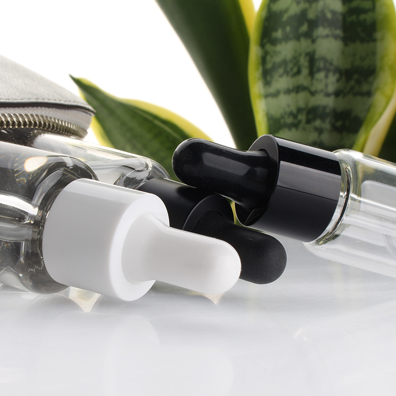 serum cosmetic 10ml 15ml 20ml 30ml round black matte glass dropper bottle essential oil bottles