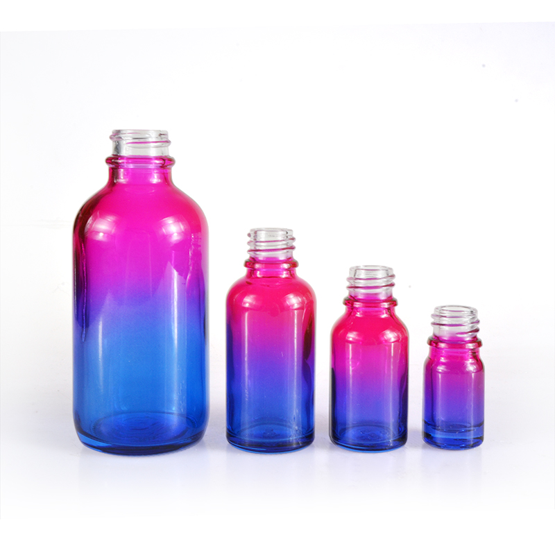 serum essential oil 5ml 10ml 15ml 30ml 50ml Gradient customize Color clear purple pink red black red glass dropper bottle