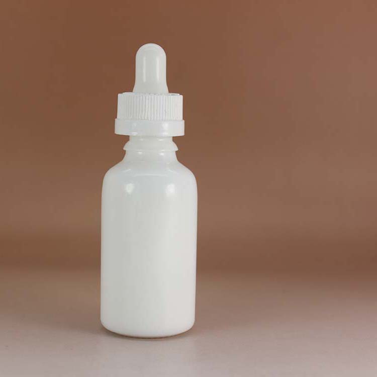 serum essential oil e liquid 30ml white round frosted glass dropper bottles with child proof cap tube packaging