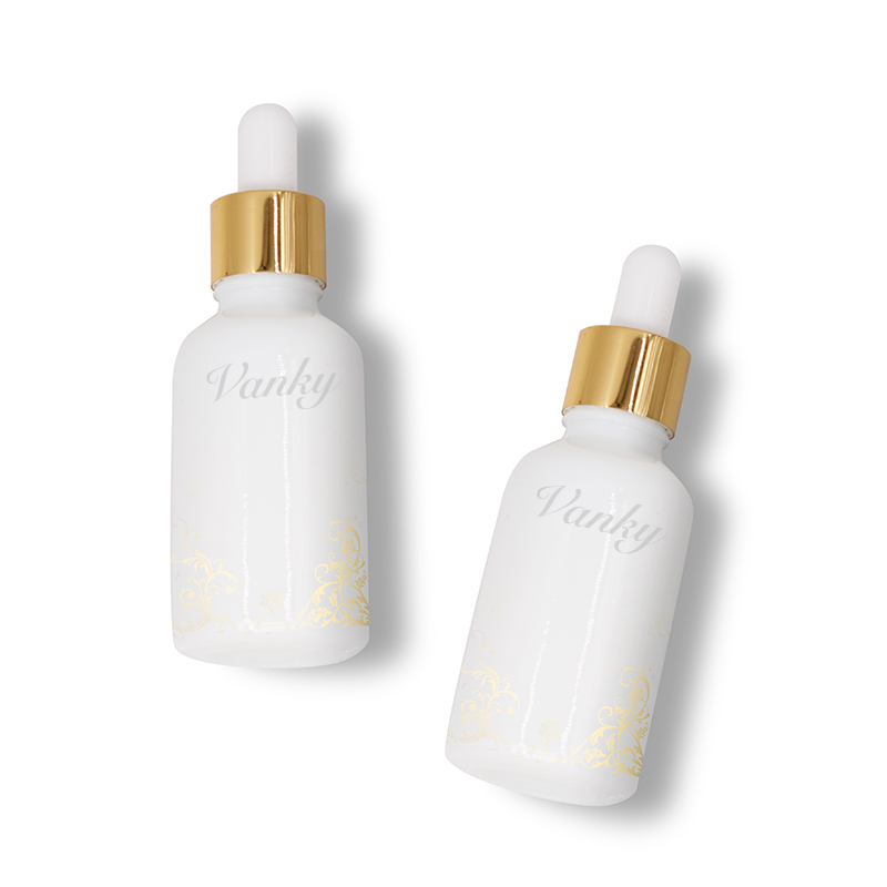 serum essential oil eliquid 15ml 30ml 50ml white round glass dropper bottles with child proof cap tube packaging