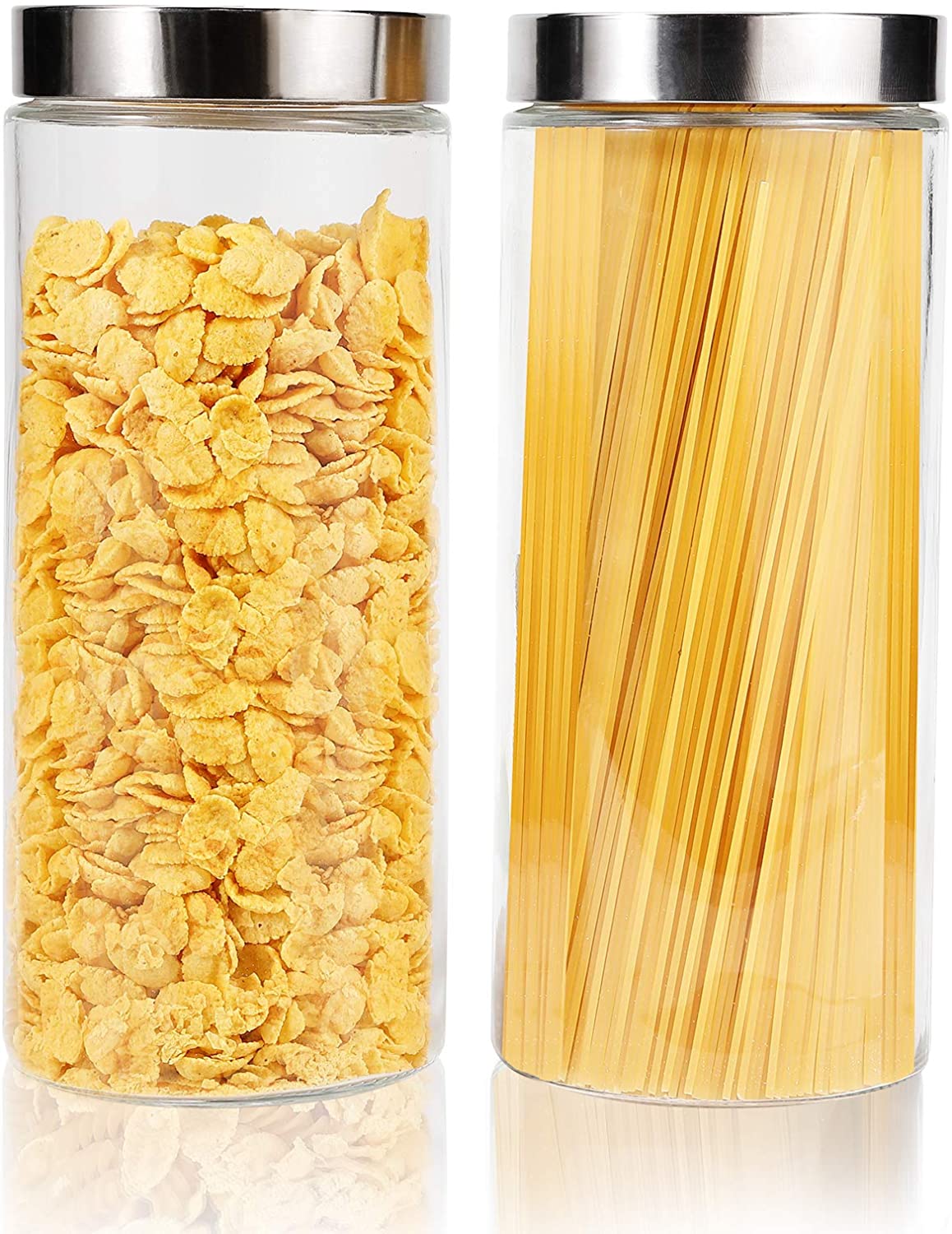 set of 2 Glass Kitchen Canister
