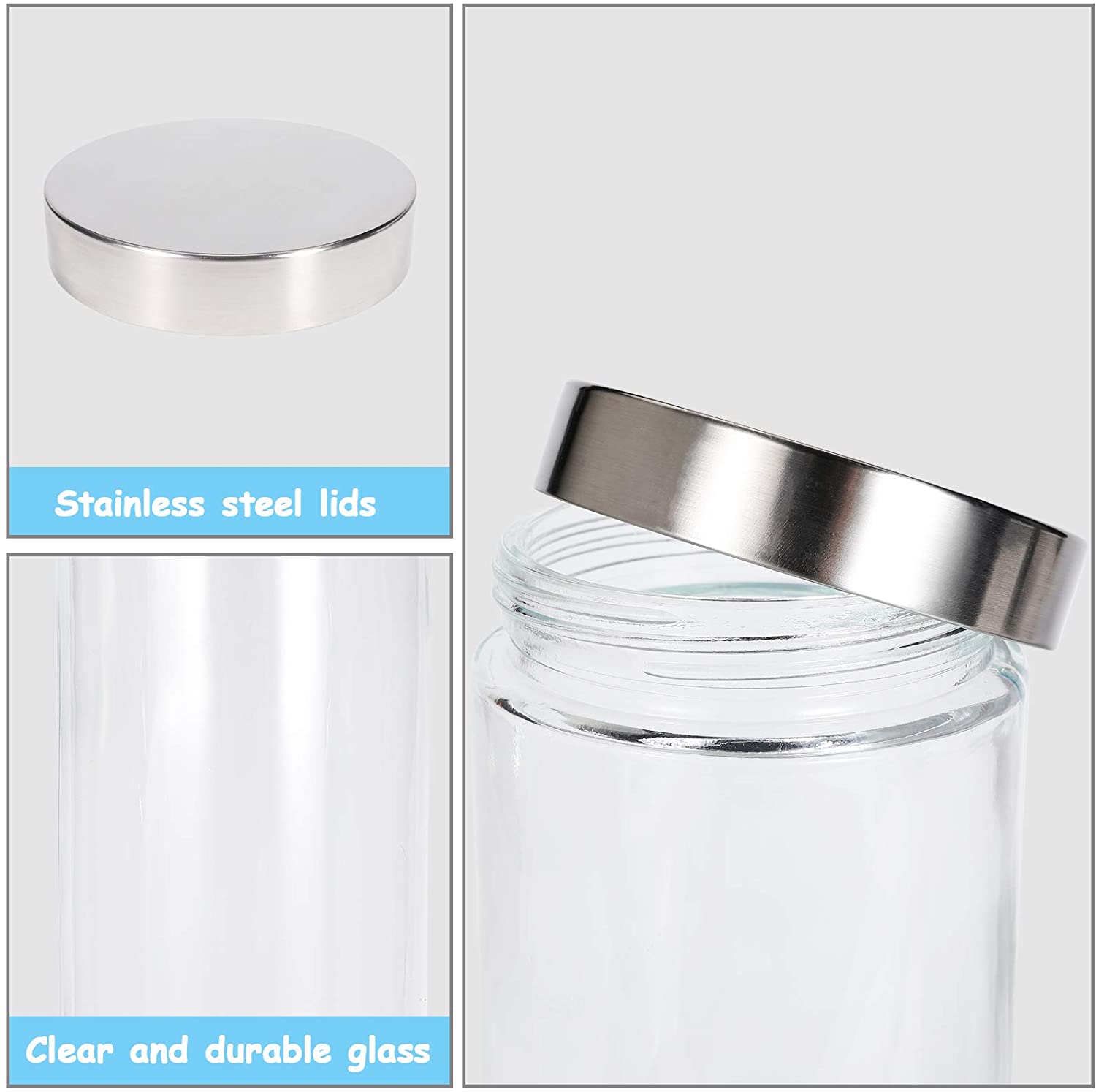 set of 2 Glass Kitchen Canister