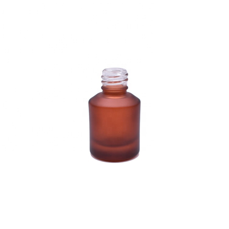 shanghai skin care package sloping shoulder frosted green amber black 0.5oz 15ml glass cosmetic bottle serum