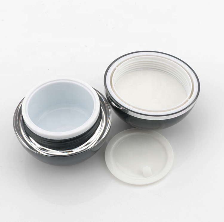 shiny blue plastic sphere shape large size cosmetic cream jar 50ml 100ml