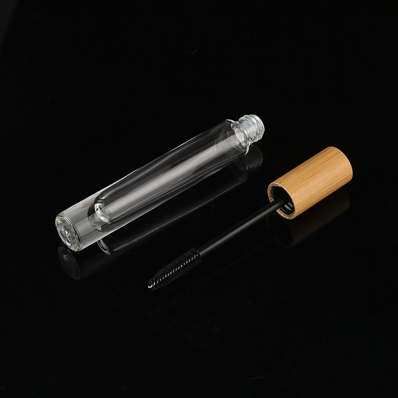 silicone eyelash empty bamboo mascara tubes cream glass tubes with bamboo cover