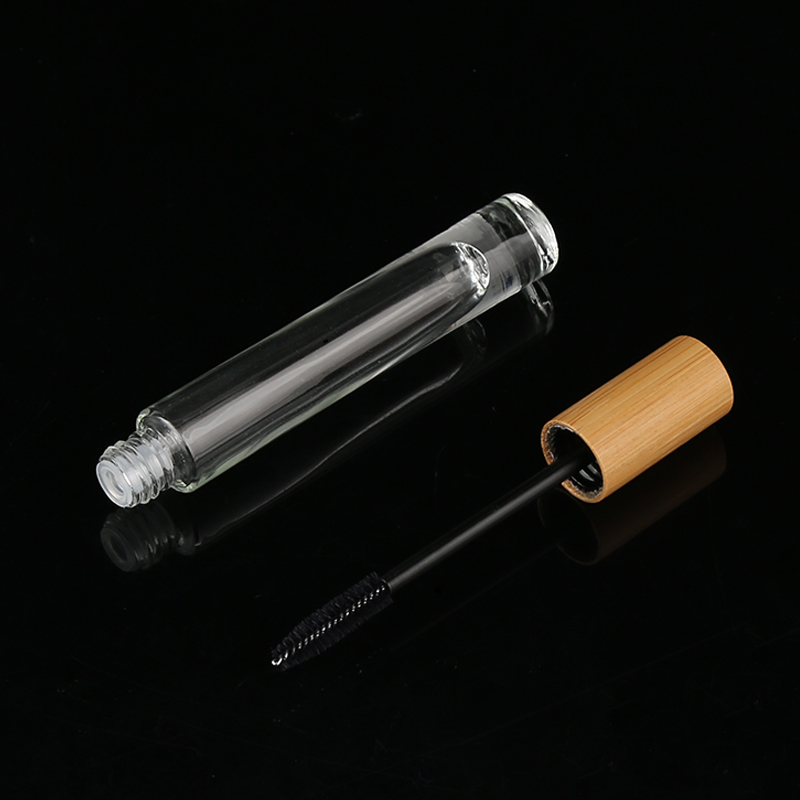 silicone eyelash empty bamboo mascara tubes cream glass tubes with bamboo cover