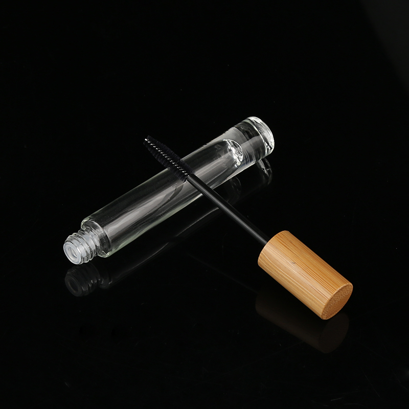 silicone eyelash empty bamboo mascara tubes cream glass tubes with bamboo cover