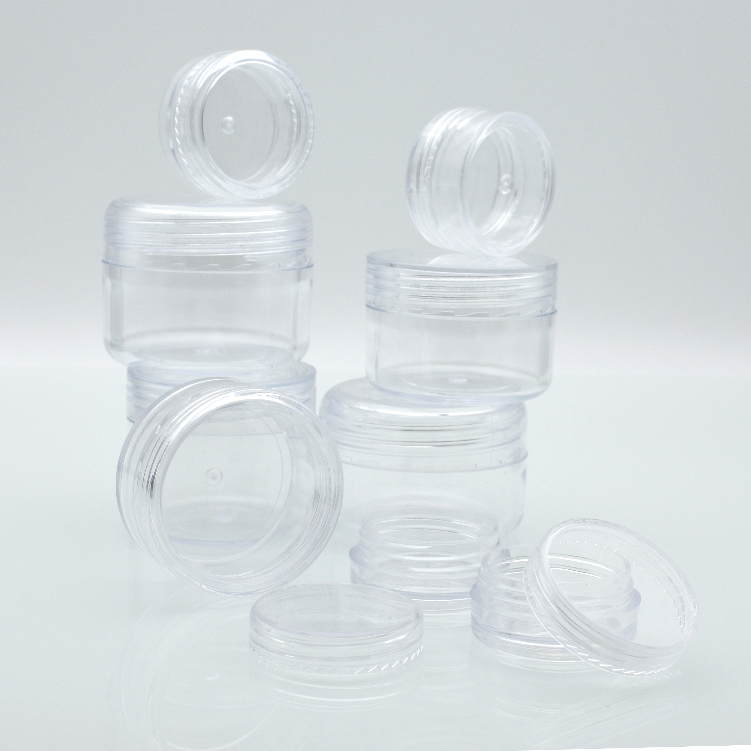 silk printing logo cheap container 2ml 2g 2.5ml 2.5g 3ml 3g 5ml 5g PS lip balm plastic pots empty acrylic cream container 3g 5g