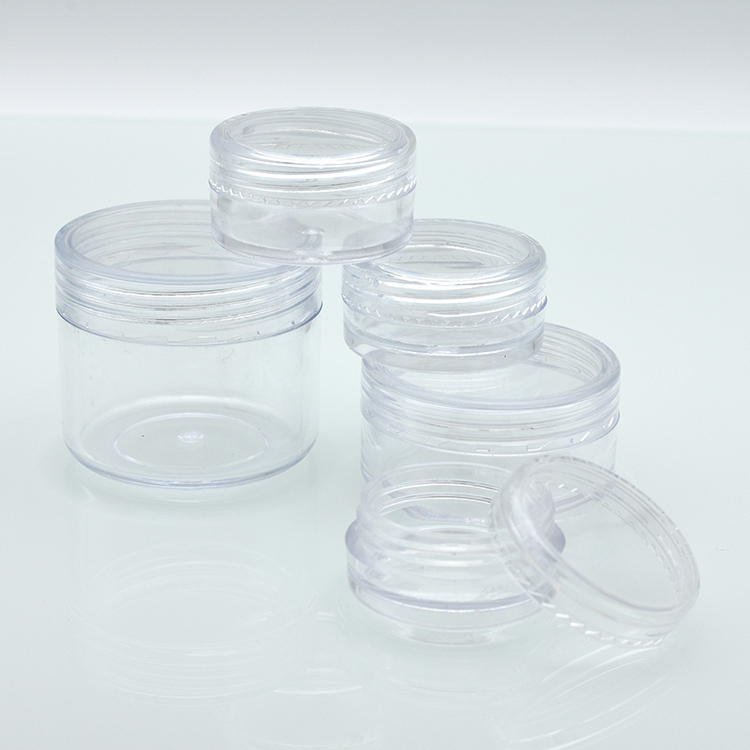 silk printing logo cheap container 2ml 2g 2.5ml 2.5g 3ml 3g 5ml 5g PS lip balm plastic pots empty acrylic cream container 3g 5g