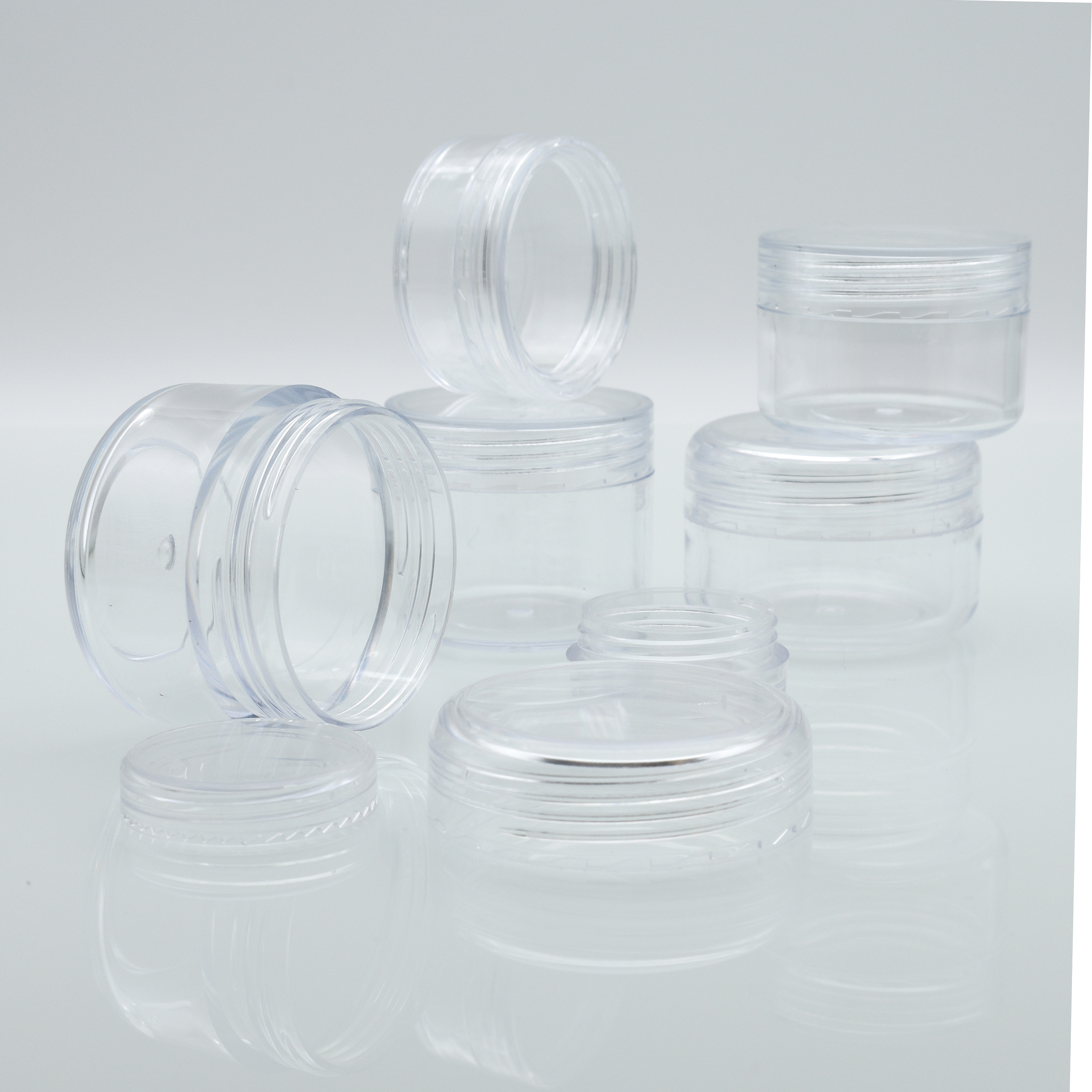 silk printing logo cheap container 2ml 2g 2.5ml 2.5g 3ml 3g 5ml 5g PS lip balm plastic pots empty acrylic cream container 3g 5g