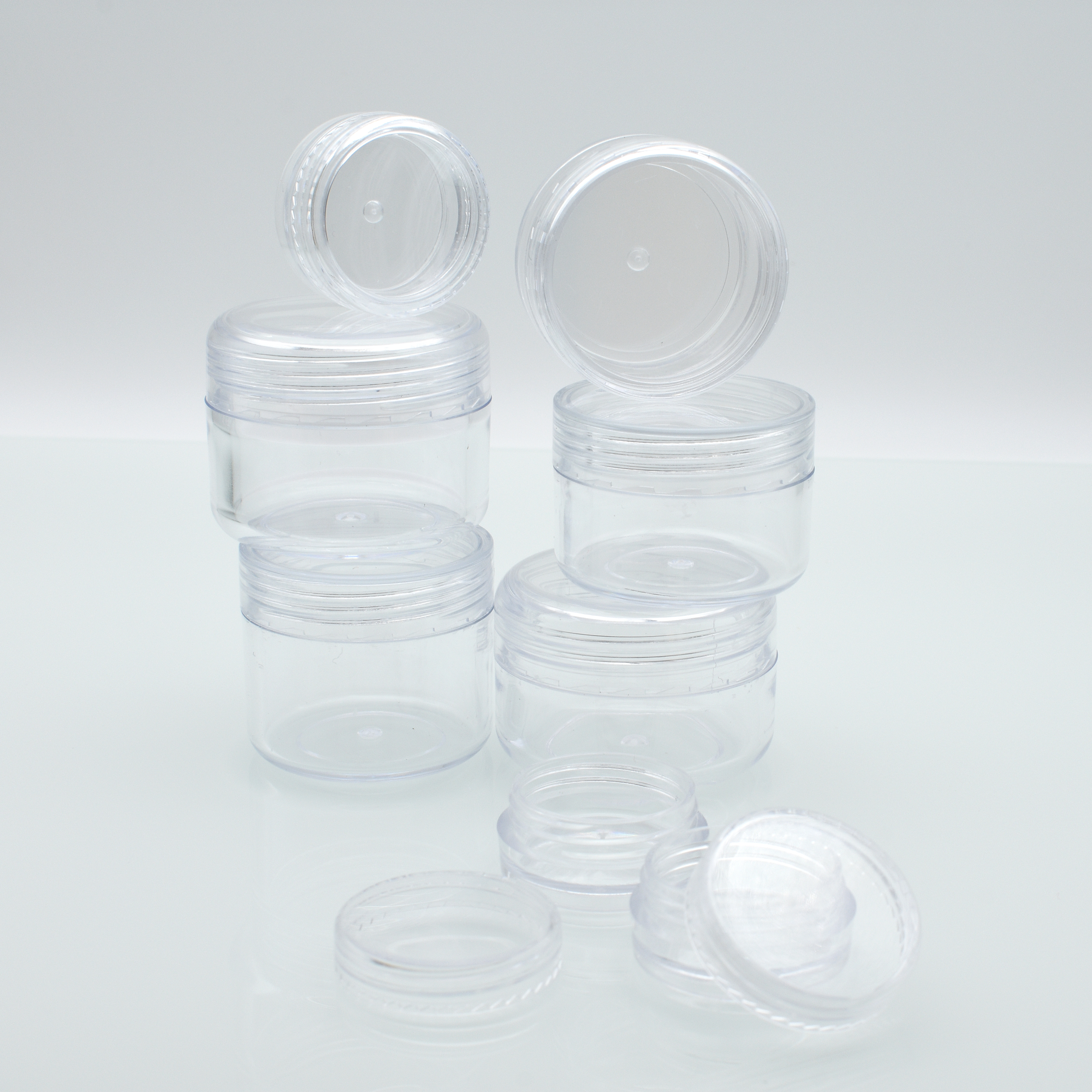 silk printing logo cheap container 2ml 2g 2.5ml 2.5g 3ml 3g 5ml 5g PS lip balm plastic pots empty acrylic cream container 3g 5g
