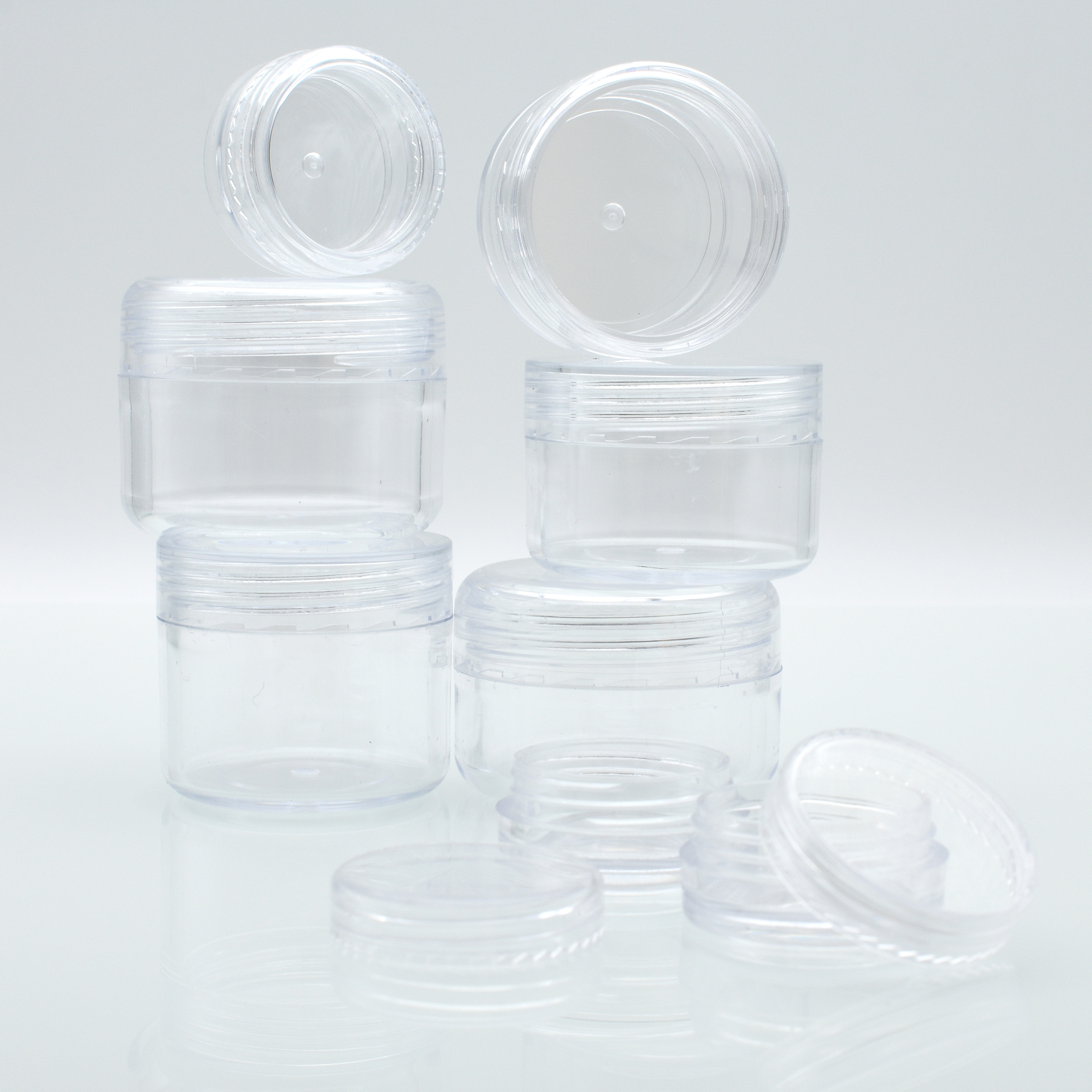 silk printing logo cheap container 2ml 2g 2.5ml 2.5g 3ml 3g 5ml 5g PS lip balm plastic pots empty acrylic cream container 3g 5g