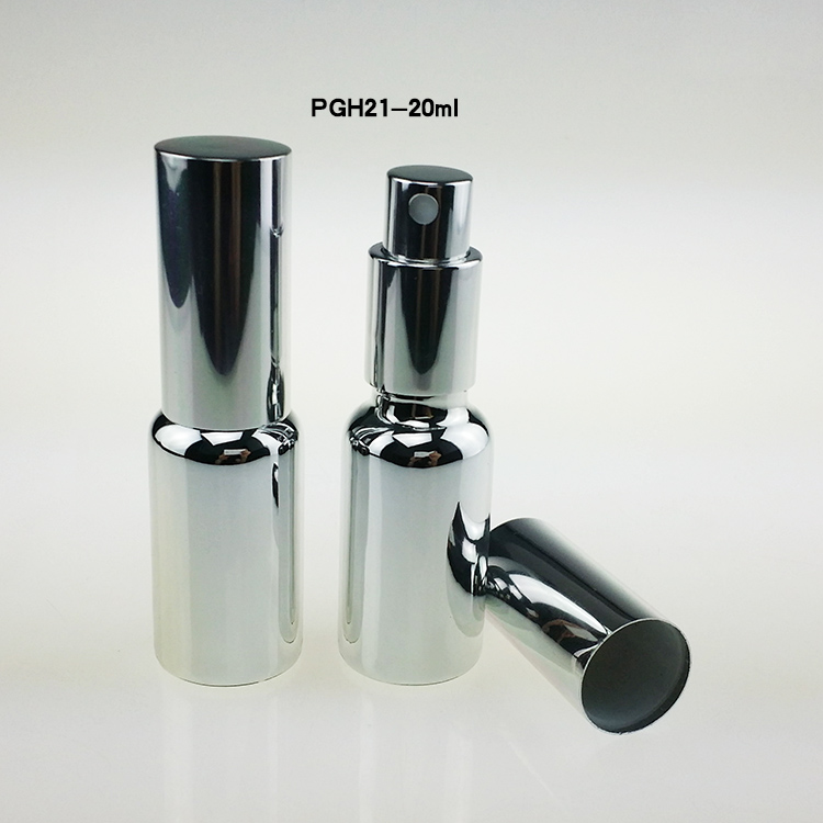 silver High-grade 20 ml glass spray bottles for perfume, 20ml luxury mercury glass mist spray perfume bottle for sale