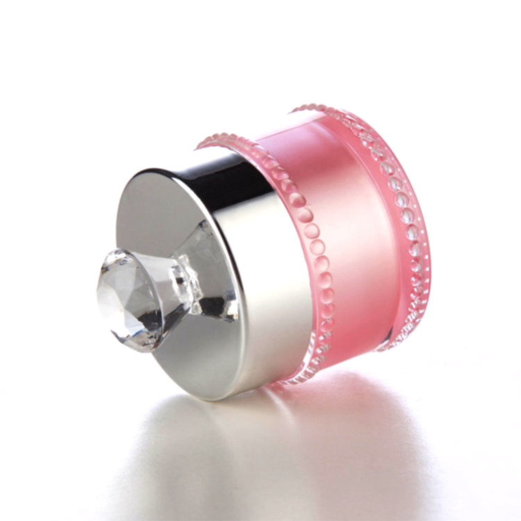 silver empty round 50g acrylic facial cream sleeping mask jar with crown lid