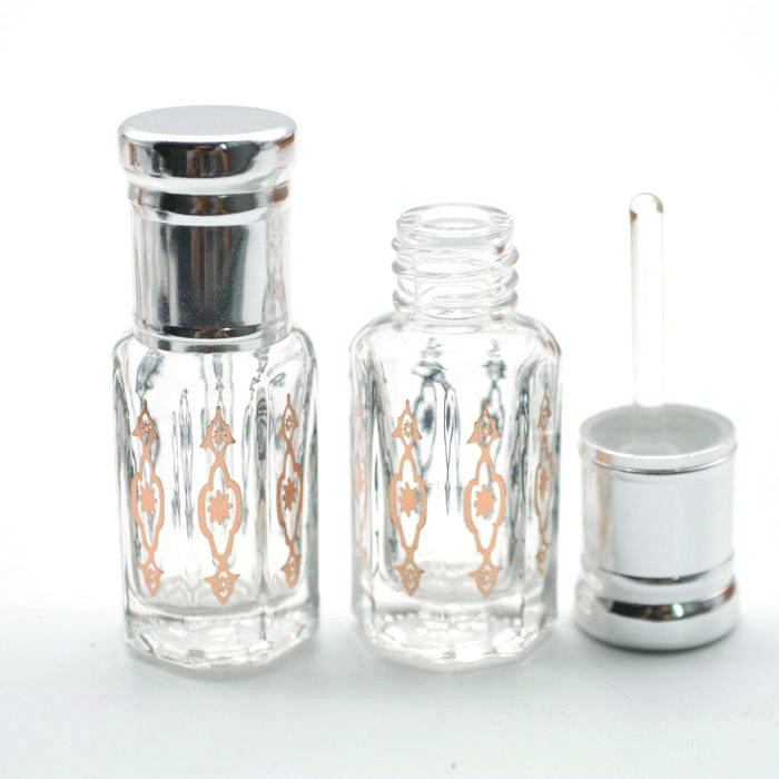 silver logo oud oil bottle 3ml 6ml 12ml