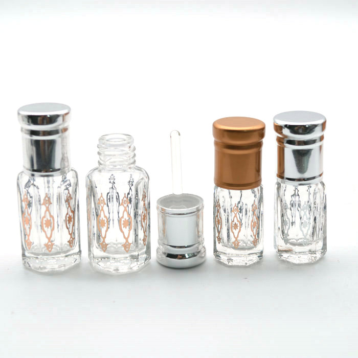 silver logo oud oil bottle 3ml 6ml 12ml