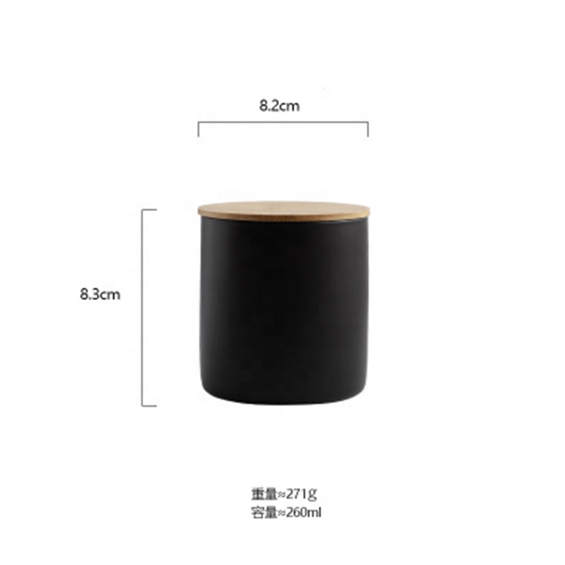 simple ceramic white coffee tea sugar canister with bamboo lid storage kitchen porcelain jar