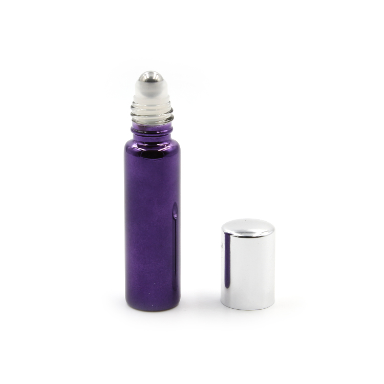 skin care 3ml 5ml 6ml 7ml 8ml 10ml pearl purple painting essential oil glass tube vial with silver aluminum cap