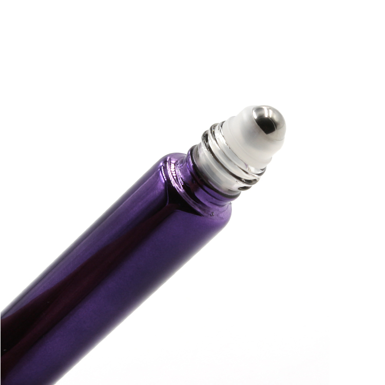 skin care 3ml 5ml 6ml 7ml 8ml 10ml pearl purple painting essential oil glass tube vial with silver aluminum cap