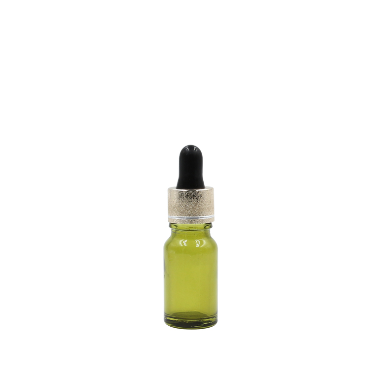 skin care 5ml 10ml 15ml 20ml 30ml 50ml 100ml Wholesale olive green essential oil glass bottle with golden dropper