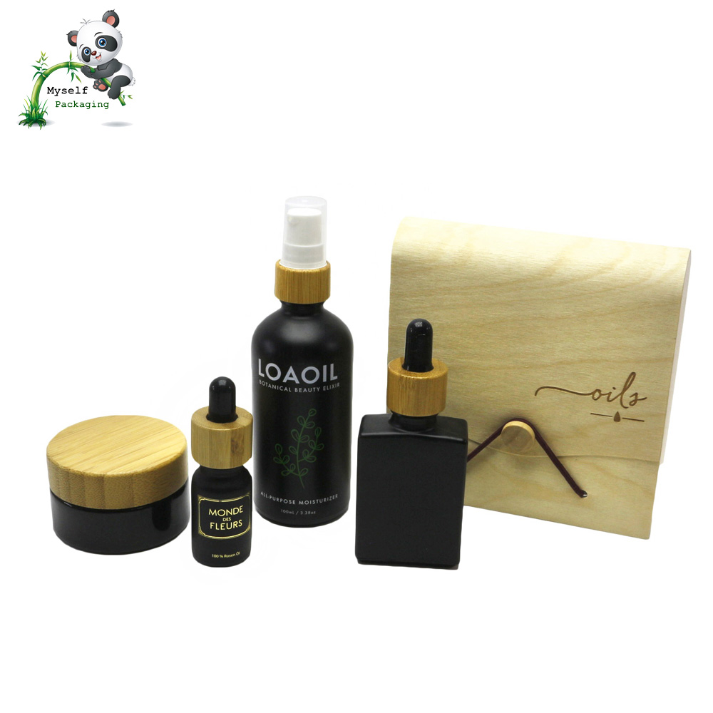 skin care bamboo airless pump bottle bamboo tube cosmetic container BP-086K