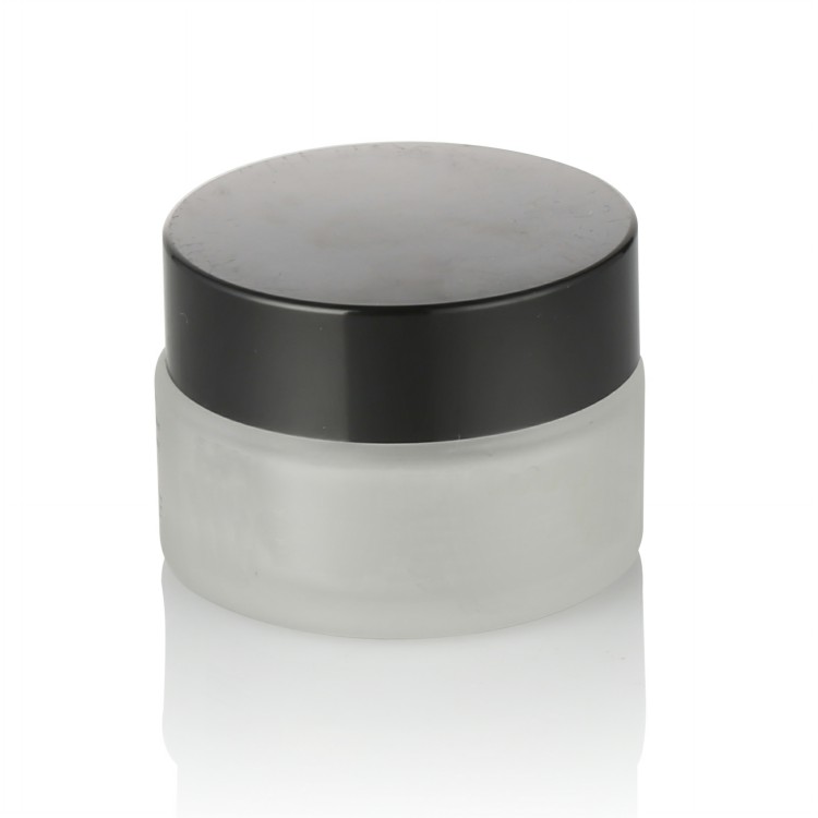 skin care containers cosmetic jar 20ml 30ml 50ml 100ml frosted glass jar with black lid