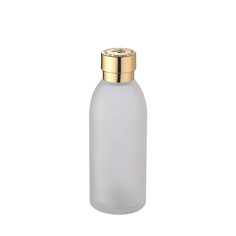skin care cosmetic packaging fancy round frosted green face toner glass bottle with rose pattern cap