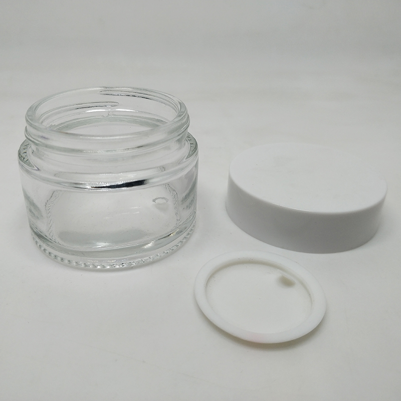 skin care cosmetics containers and packaging 5ml 10ml 20ml 30ml 50ml clear glass cream jar with white lid gold silver lid