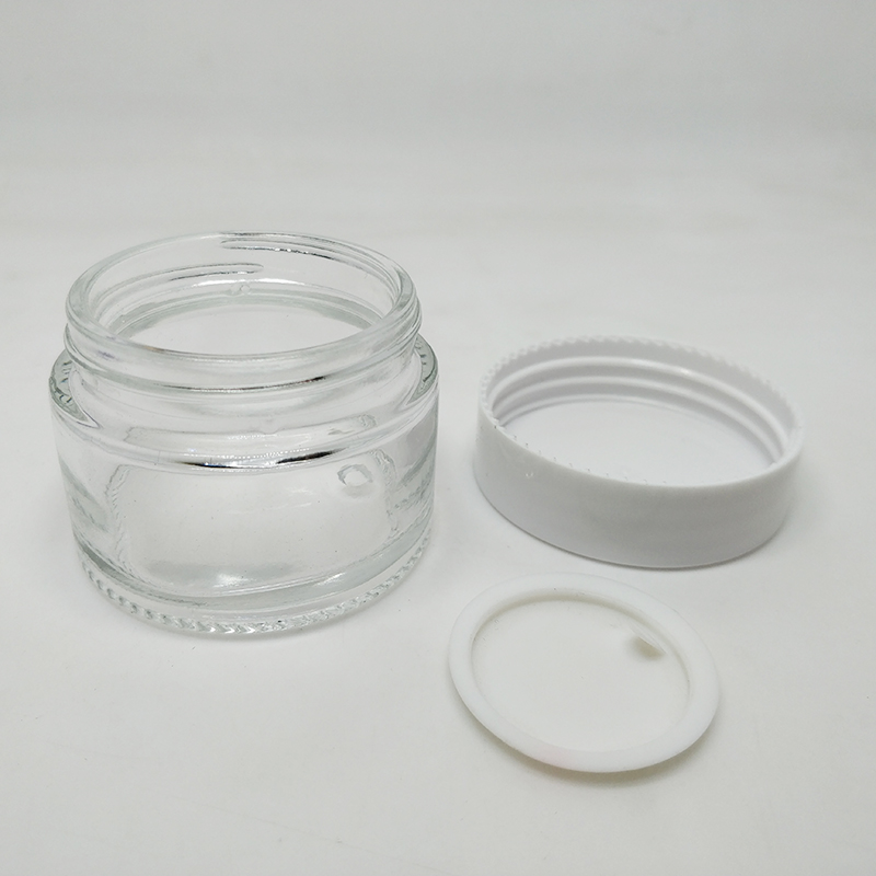skin care cosmetics containers and packaging 5ml 10ml 20ml 30ml 50ml clear glass cream jar with white lid gold silver lid