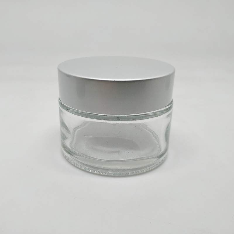 skin care cosmetics containers and packaging 5ml 10ml 20ml 30ml 50ml clear glass cream jar with white lid gold silver lid