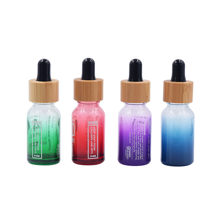 skin care face serum eye bamboo dropper bottle 5ml 10ml 15ml 20ml 30ml 50ml 100ml gradient red glass hair essential oil bottles