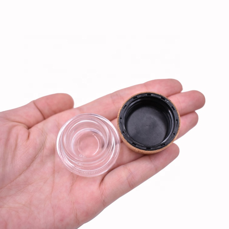 skin care fancy biodegradable lip balm container, eco-friendly 3g clear mini glass jar with bamboo lid