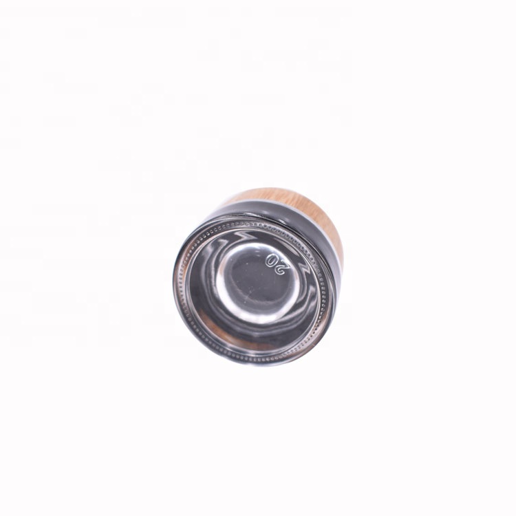 skin care fancy biodegradable lip balm container, eco-friendly 3g clear mini glass jar with bamboo lid