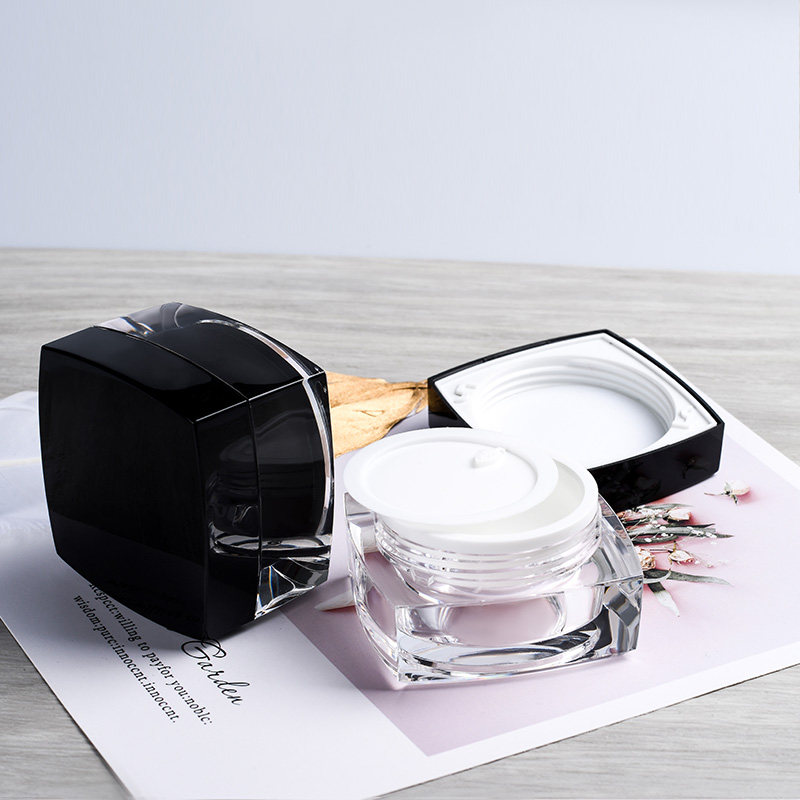 skin care luxury face cream container 5g 10g 15g 30g 50g square white black plastic acrylic cream jar