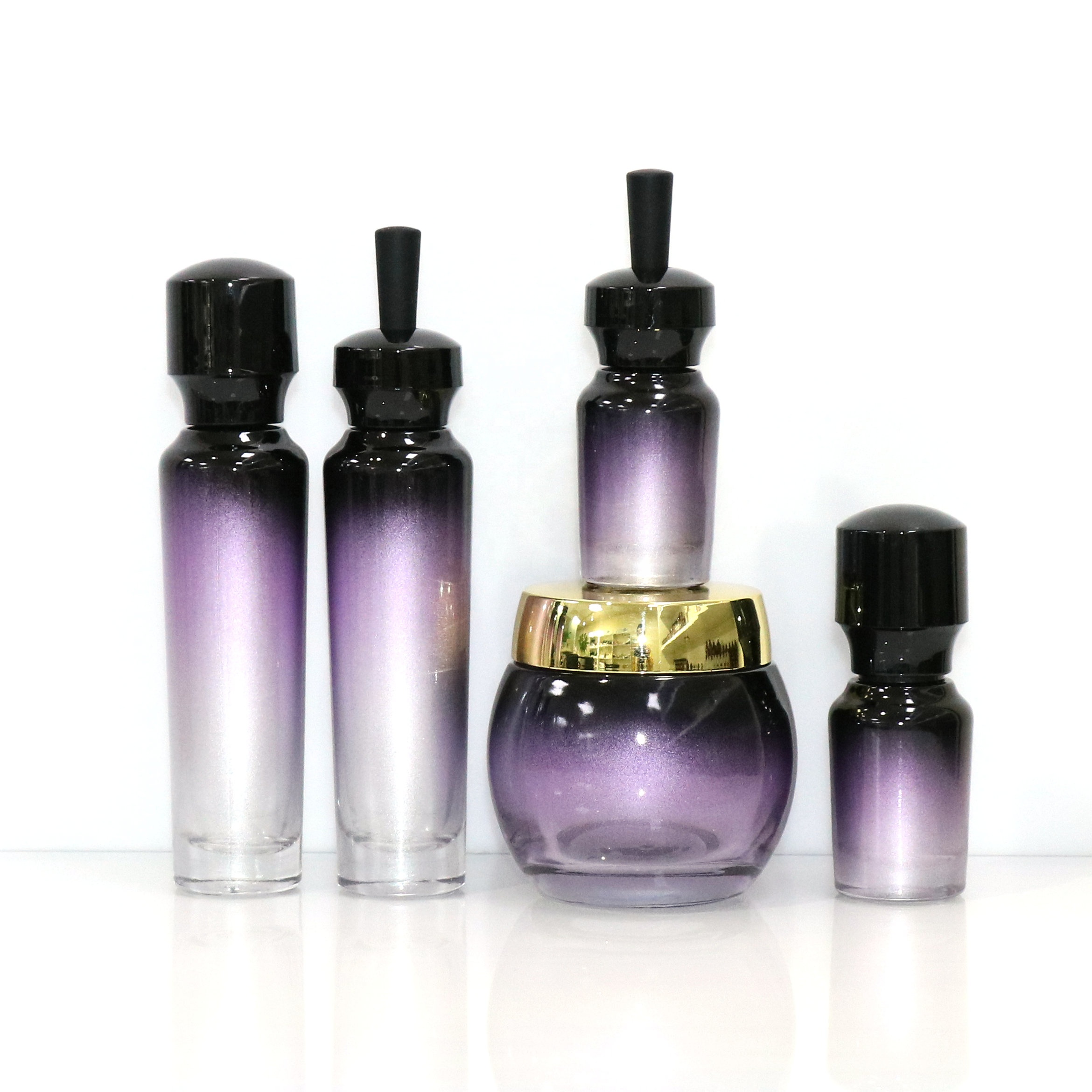 skin care packaging 15ml 30ml 50ml purple black olive oil e liquid glass dropper serum bottle unique