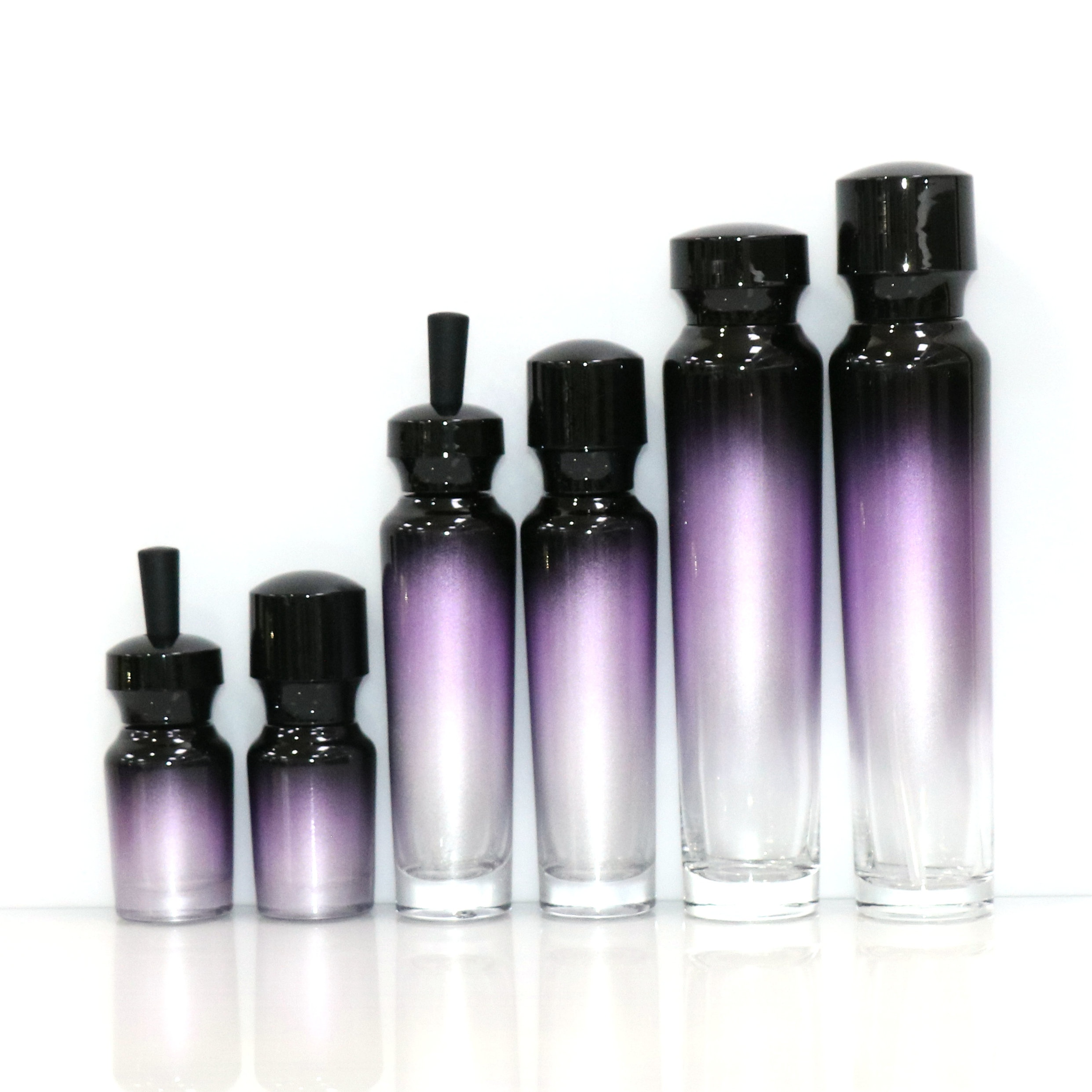 skin care packaging 15ml 30ml 50ml purple black olive oil e liquid glass dropper serum bottle unique