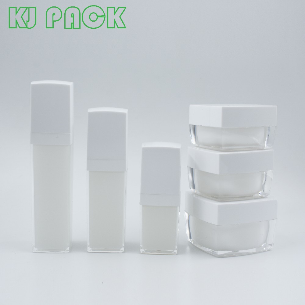 skin care packaging 15ml airless cream jar 30ml 50ml silver airless cosmetic jars pearl white airless pump cream jar for lotion