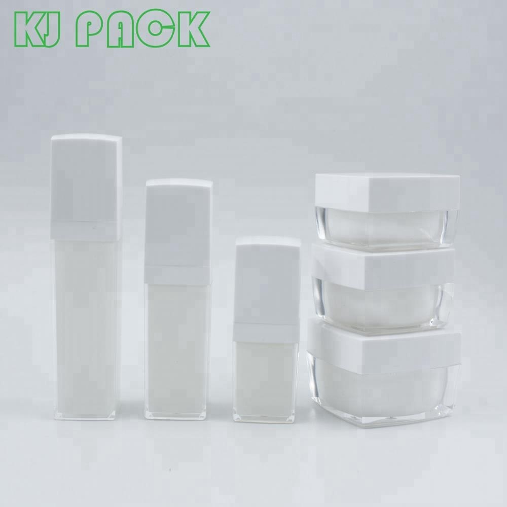 skin care packaging 15ml airless cream jar 30ml 50ml silver airless cosmetic jars pearl white airless pump cream jar for lotion