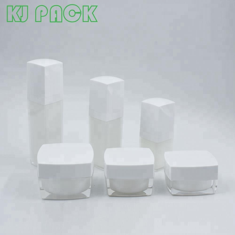 skin care packaging 15ml airless cream jar 30ml 50ml silver airless cosmetic jars pearl white airless pump cream jar for lotion