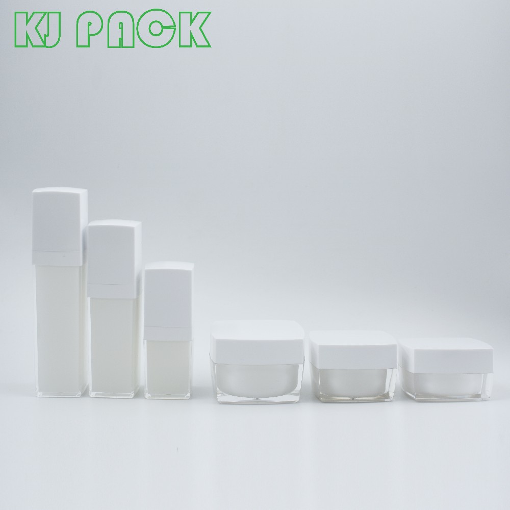 skin care packaging 15ml airless cream jar 30ml 50ml silver airless cosmetic jars pearl white airless pump cream jar for lotion