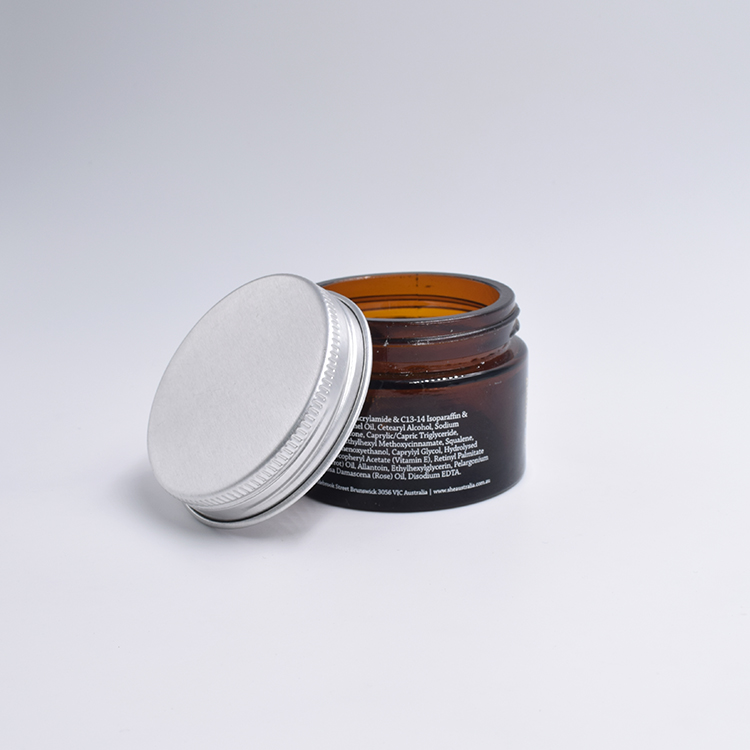 skin care packaging no plastic 30ml 50ml amber face mask jars eco friendly cosmetic containers cosmetic with silver aluminum lid