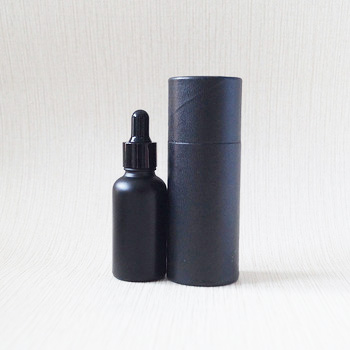 skin care packaging serum cosmetic black essence 30ml matte black glass bottles with dropper