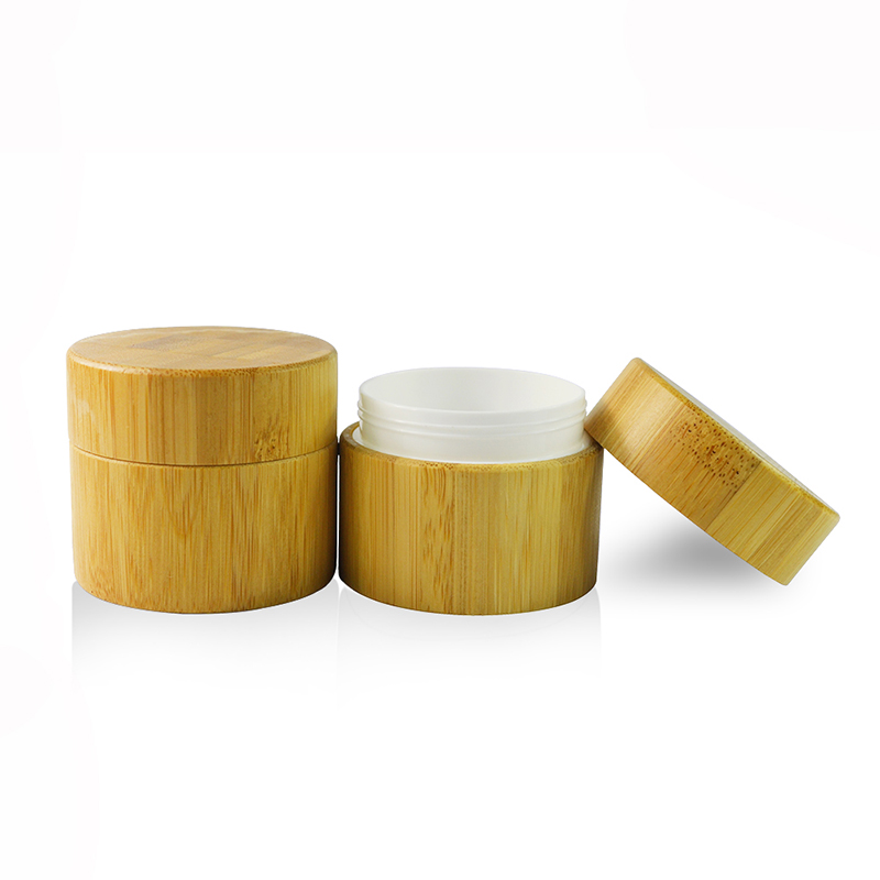 skin care plastic bottle 1oz 30ml 50ml 100ml 4oz wooden bamboo cream jar for cosmetic packaging